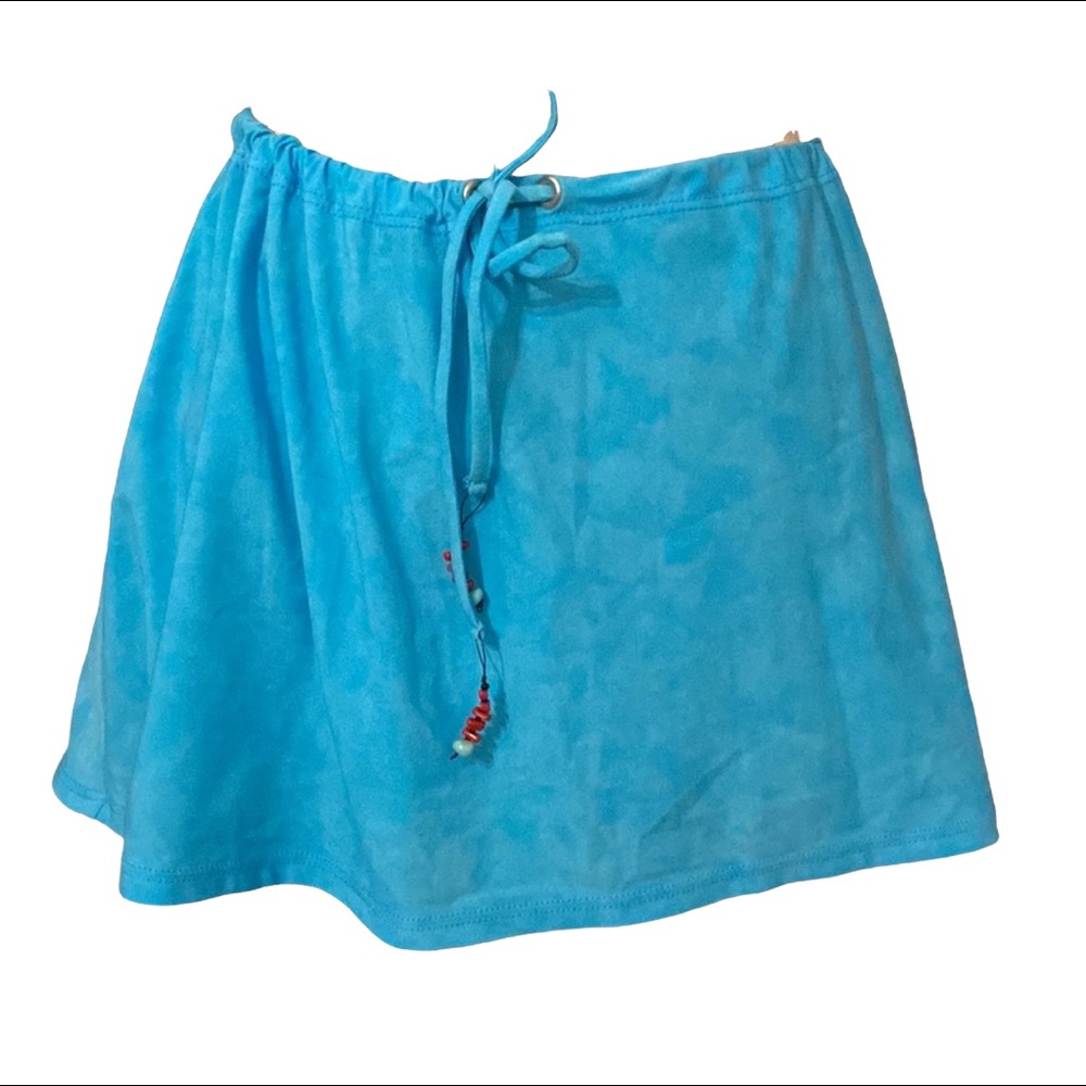 Point Conception Swimwear Cover up Skirt. Medium with Coral and Turquoise links